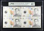 Roemenië. - 4 x 20 Lei 2025 - First Releases - uncut Sheet, Postzegels en Munten, Bankbiljetten | Europa | Niet-Eurobiljetten