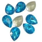 2 x Kristallen facet cabochon druppel – Aqua – 13 x 18 m, Ophalen of Verzenden, Nieuw, Overige typen