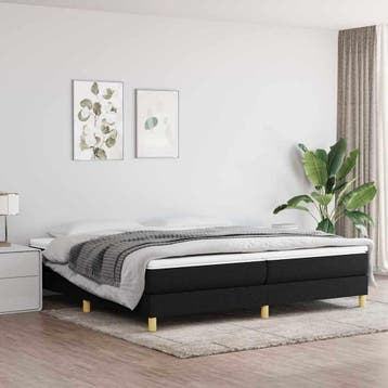 vidaXL Boxspring bed stof zwart 200x200 cm, Huis en Inrichting, Verzenden, Zwart, Overige maten, 200 cm