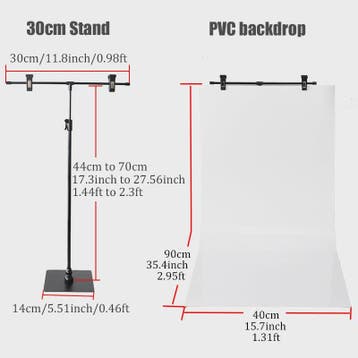 T-vormige Achtergrondstandaard (30cm) met PVC Backdrop voor, Verzenden, Nieuw