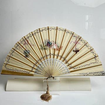 Handwaaier - bruids- / romantische decoratie - Zijde - Belle