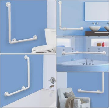90° Hoek Steunbeugel Douche - ABS & RVS - Antislip - Wandmon, Verzenden, Nieuw