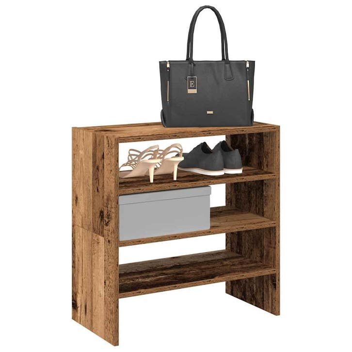 vidaXL Schoenenrekken 2 st stapelbaar 60x30x30,5 cm oud, Huis en Inrichting, Kasten | Schoenenrekken, Nieuw, Verzenden