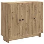 vidaXL Dressoir Artisanaal eiken 89 x 34,5 x 80 cm Bewerkt, Verzenden, Nieuw, Overige houtsoorten, Minder dan 50 cm