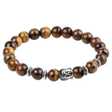 Fako Bijoux - Buddha Armband - Ring Quatro - Tijgeroog, Verzenden, Nieuw