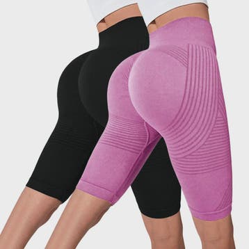 2-Pack Seamless High-Waisted Yoga Shorts met Push-Up Effect, Verzenden, Nieuw
