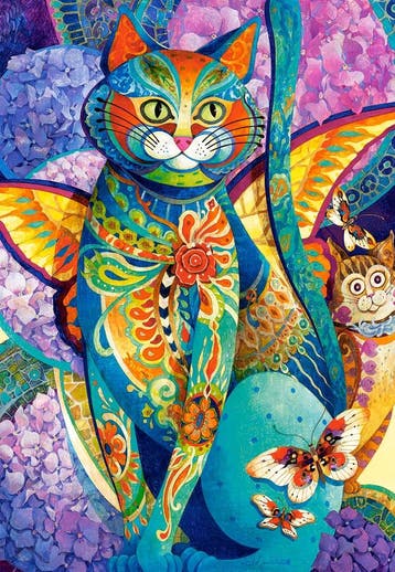 Castorland puzzel Feline Fiesta - 1 van €16,99 voor €8,50, Ophalen of Verzenden, Nieuw