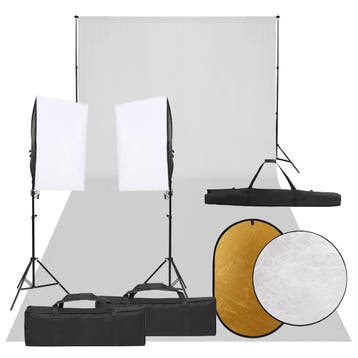 vidaXL Fotostudioset met verlichtingsset, achtergrond en, Audio, Tv en Foto, Fotografie | Fotostudio en Toebehoren, Verzenden