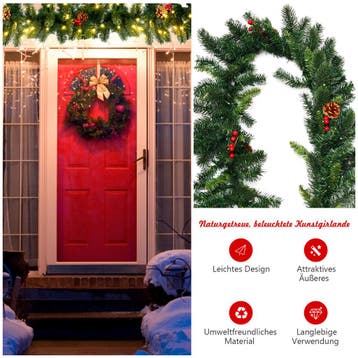 2dekans | Coast Kerstslinger Groen – 274 cm – Met 100, Ophalen of Verzenden, Zo goed als nieuw
