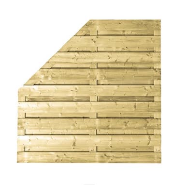 Vuren Scherm Hoek Rechts 17-Planks Groen Geïmpregneerd 90 x, Nieuw