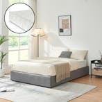 Tweepersoonsbed Nola met matras linnen 200x140 cm grijs [en., Huis en Inrichting, Slaapkamer | Bedden, Verzenden, Nieuw