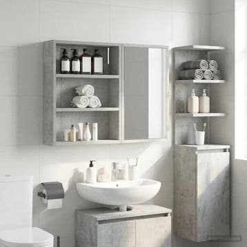 vidaXL Badkamer wandkast met plank Beton Grijs 40 x 10 x 50, Verzenden, Nieuw