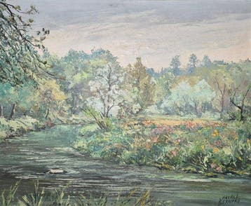 Maurice Bernard (1927-2005) - Le Printemps sur le Leff