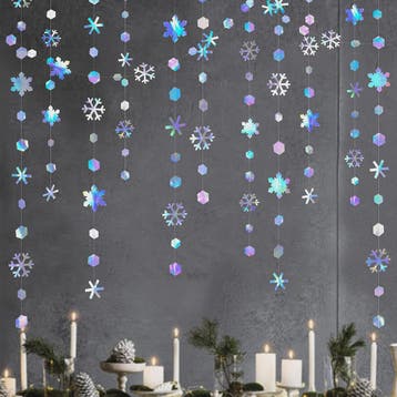 Iridescent Sneeuwvlok Slirngen - 4/8/12/16 Meter Decoratie v, Verzenden, Nieuw