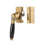 Raamsluiting met slot en ventilatiestand links messing ge..., Ophalen of Verzenden, Nieuw, Koper of Messing, Schuif of Grendel