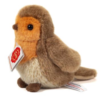 Roodborstje knuffel - pluche - 15 cm - bruin/rood, Verzenden, Nieuw