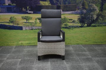Tunis dining tuinstoel verstelbaar grijs wicker, Ophalen of Verzenden, Nieuw