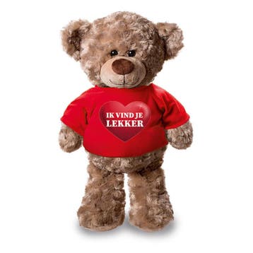Teddybeer knuffel - pluche - 24 cm - met shirt, Verzenden, Nieuw