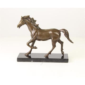 BRONZEN BEELD VAN EEN GALOPPEREND PAARD (Interieur), Verzenden, Nieuw