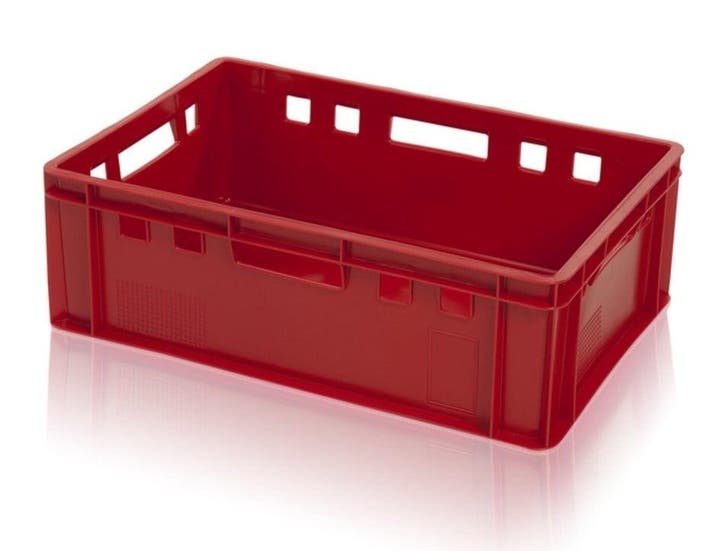 Vleeskrat, 600x400x200 mm, euronorm, rood kunststof, nieuw -, Zakelijke goederen, Kantoor en Winkelinrichting | Magazijn, Stelling en Opslag