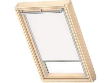 VELUX DKL - Verduisterend Rolgordijn - Zilveren Kozijn - Wit, Verzenden, Zo goed als nieuw