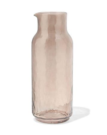 HEMA Karaf 1,5L glas gehamerd bruin, Verzenden, Nieuw