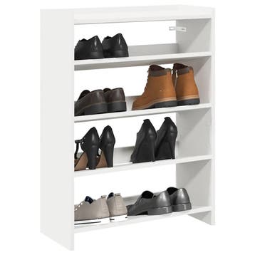 vidaXL Schoenenrek 60x25x81 cm bewerkt hout wit, Verzenden, Nieuw