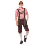 Lederhosen Johan lang donkerbruin, Verzenden, Nieuw, Feestartikel