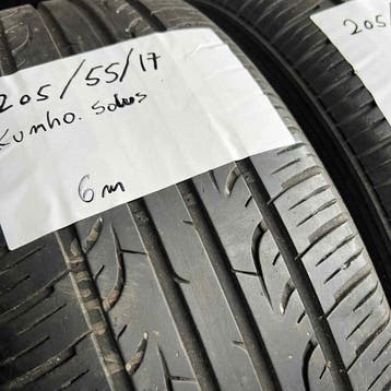 2 x Kumho Solus 205-55-17 4 Seizoenbanden 6mm, Gebruikt, 17 inch, All Season, Band(en)