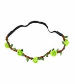 Haarband Bloemen – Gevlochten - Roosjes – Groen, Nieuw