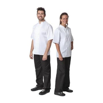 Whites Boston unisex koksbuis korte mouw wit | 65% Polyester, Verzenden, Nieuw in verpakking