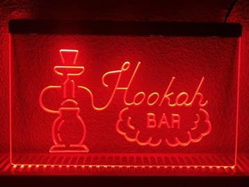Hookah bar waterpijp shisha neon bord lamp LED verlichting l, Verzenden, Nieuw