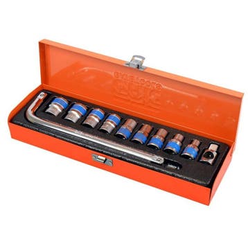 Doppenset 1/2 inch – zeskant met wringijzer 11 delige set in, Ophalen of Verzenden, Nieuw