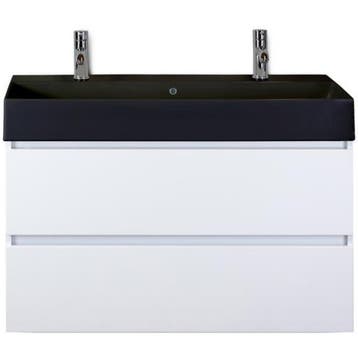 Maxx XL Badmeubelset 100 cm - Wit Hoogglans - Wastafel Kube, Ophalen of Verzenden, Nieuw