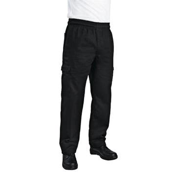 Chef Works unisex slim fit cargo broek zwart |100% katoen, Verzenden, Nieuw in verpakking