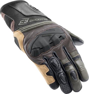Bogotto Zello Geperforeerde Bruin Beige Groen Handschoenen, Handschoenen, Nieuw met kaartje, Bogotto, Heren