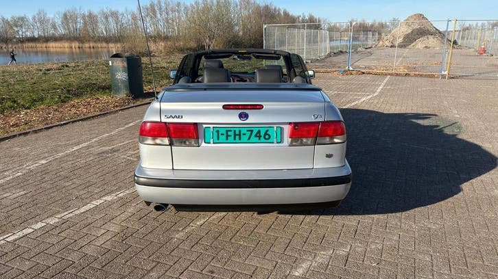 Saab 9-3 2.0 T Cabrio 2000 Grijs, Auto's, Voorwielaandrijving, Gebruikt, Zwart, Cabriolet