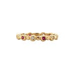 Gouden ring met robijn en diamant 14 krt* nieuw, Verzenden, Zo goed als nieuw, Goud