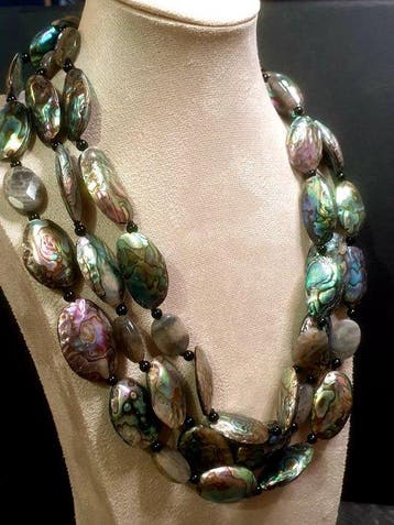 Hoge kwaliteit, 3 rijen, Paua-abalone schelp, geslepte