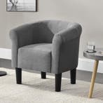 Kuipstoel Ariel schelpen fauteuil stof 70x70x58 cm grijs, Verzenden, Nieuw