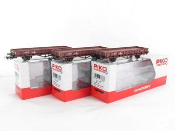 Piko H0 - 27737 - Modeltrein goederenwagon (3) - 3 lage, Nieuw