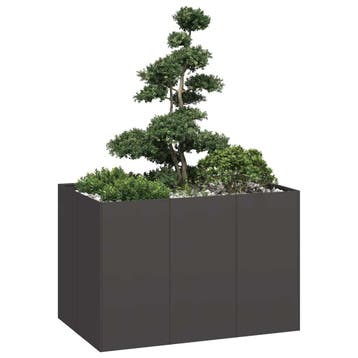 vidaXL Plantenbak 120x80x80 cm staal zwart, Verzenden, Nieuw, Metaal, 60 tot 100 cm