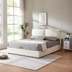 Tweepersoonsbed Lunner met bedbodem 204x166x96 cm beige [en., Verzenden, Nieuw