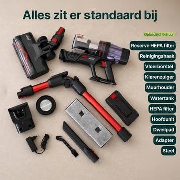 500W Steelstofzuiger - Met Dweilfunctie - Kruimelzuiger - Fl, Verzenden, Zo goed als nieuw, Geschikt voor harde vloeren, Steelstofzuiger