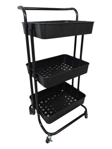 Keukentrolley op wieltjes | 3 laags | 43x36x86cm | Zwart, Huis en Inrichting, Keuken | Keukenbenodigdheden, Verzenden, Nieuw