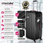 2dekans | tectake® 4-delige reiskofferset inclusief, Ophalen of Verzenden, Zo goed als nieuw