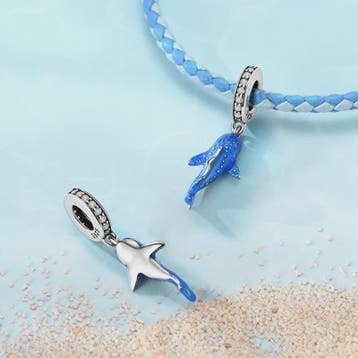 925 Sterling Zilver Charms: Walvishaai, Zeepaardje & Dolfijn, Verzenden, Nieuw