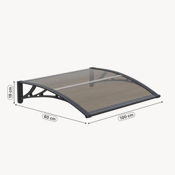 [en.casa] Deurluifel Mellerud afdak 100x60 cm zwart en bruin, Verzenden, Nieuw