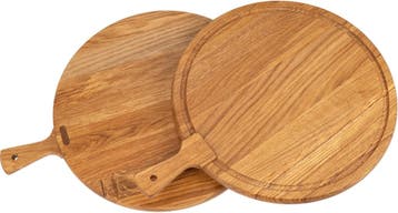 Ronde Houten Snijplank met Handvat en Sapgoot / Serveerp...