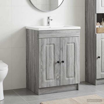 vidaXL Badkamer onder wastafel kast Grijs Sonoma 56 x 37,5 x, Verzenden, Nieuw